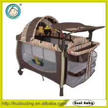 Aluminium cheap plastic baby playpen with mosquito net and toys